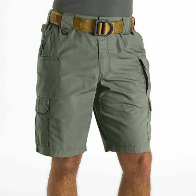 Cotton Stretch Cargo Shorts With Belt