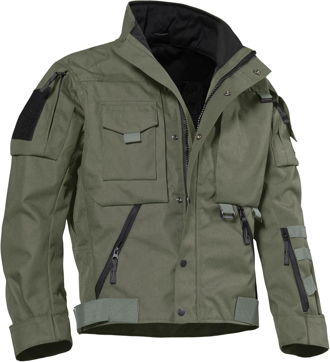 Military Jacket for Men 1000D Cordura Tactical Jacket Hard Shell Water Resistant Army Jacket Coat Hiking Bushcraft