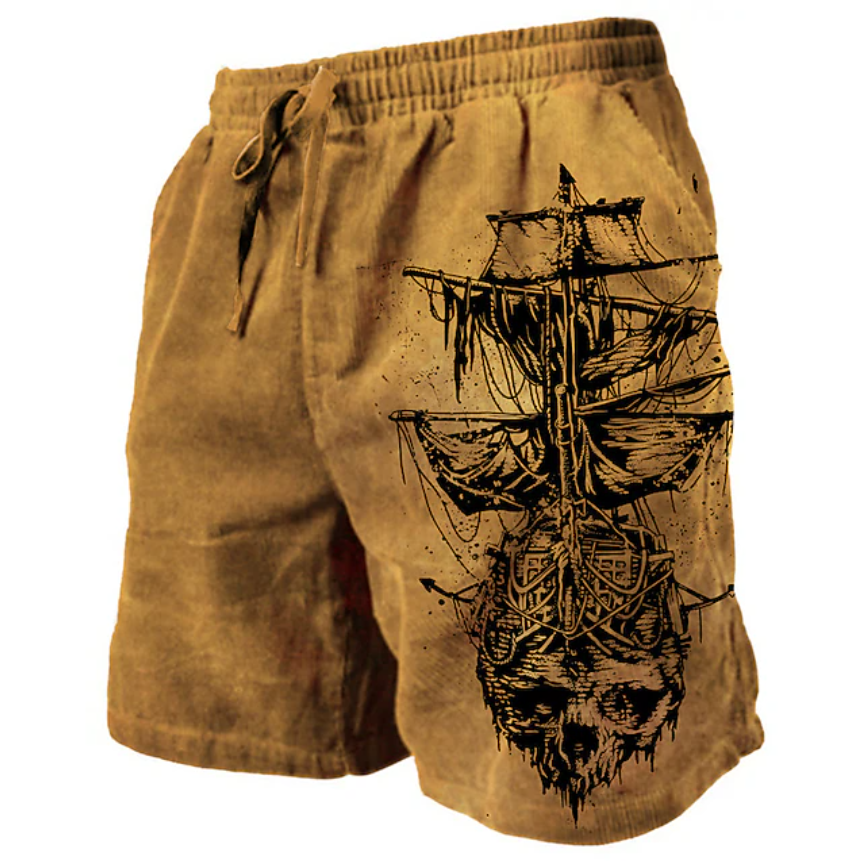 Men's Prints Sweat Shorts Beach Shorts Terry Shorts Mid Waist Retro Vintage Casual Daily Holiday Streetwear Drawstring Elastic Waist