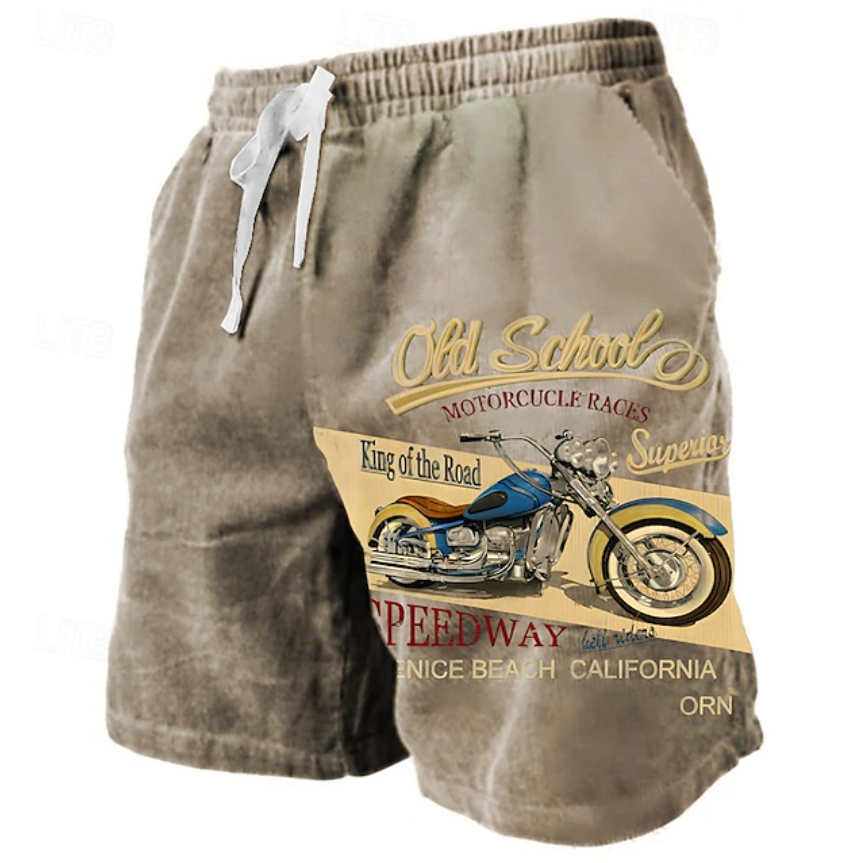 Men's Prints Sweat Shorts Beach Shorts Terry Shorts Mid Waist Retro Vintage Casual Daily Holiday Streetwear Drawstring Elastic Waist