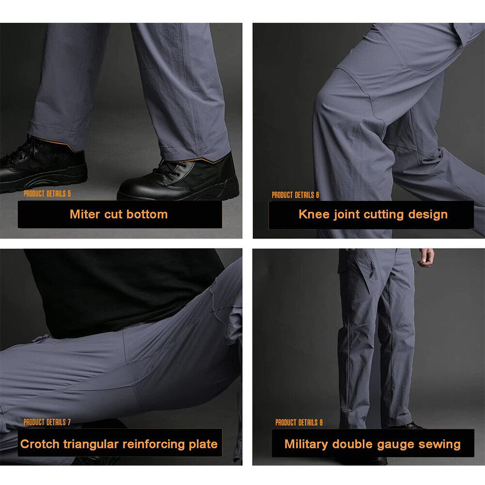 Men's Cargo Pants 100% Cotton Work Trousers Tactical Combat Outdoor Hiking Pant