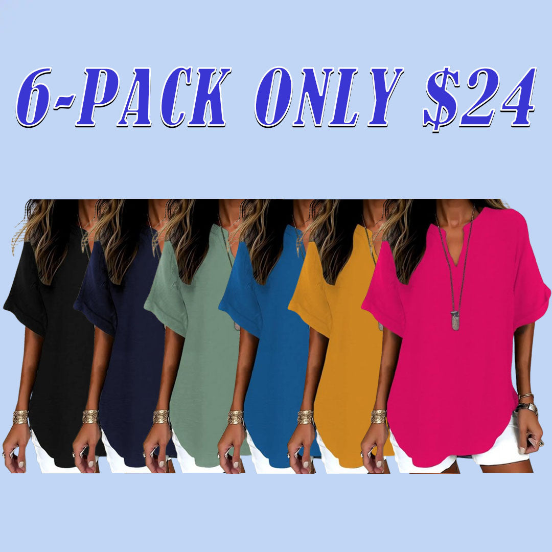 Women's Plain Short Sleeve Blouse, Casual Breathable Solid Color Top for Daily Wear, Ladies Clothes for All Seasons