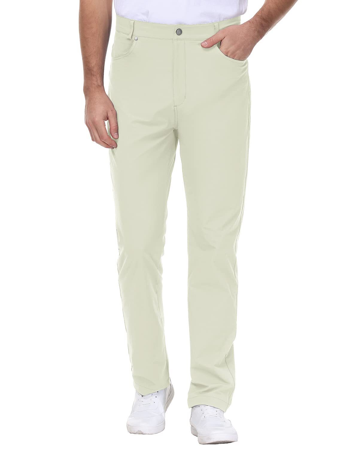 🔥PROMOTION LAST DAY🔥Men's Stretch Dress Pants No Iron Golf Pants Expandable Waist Flat Front Business Casual Pants