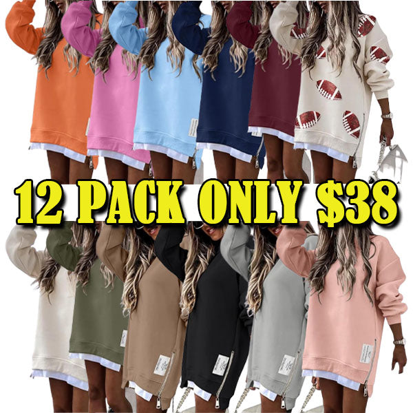 Womens Long Sleeve Zipper Slit Oversized Sweatshirt 2025 Casual Pullover Zipper Hoodies Fall Clothes