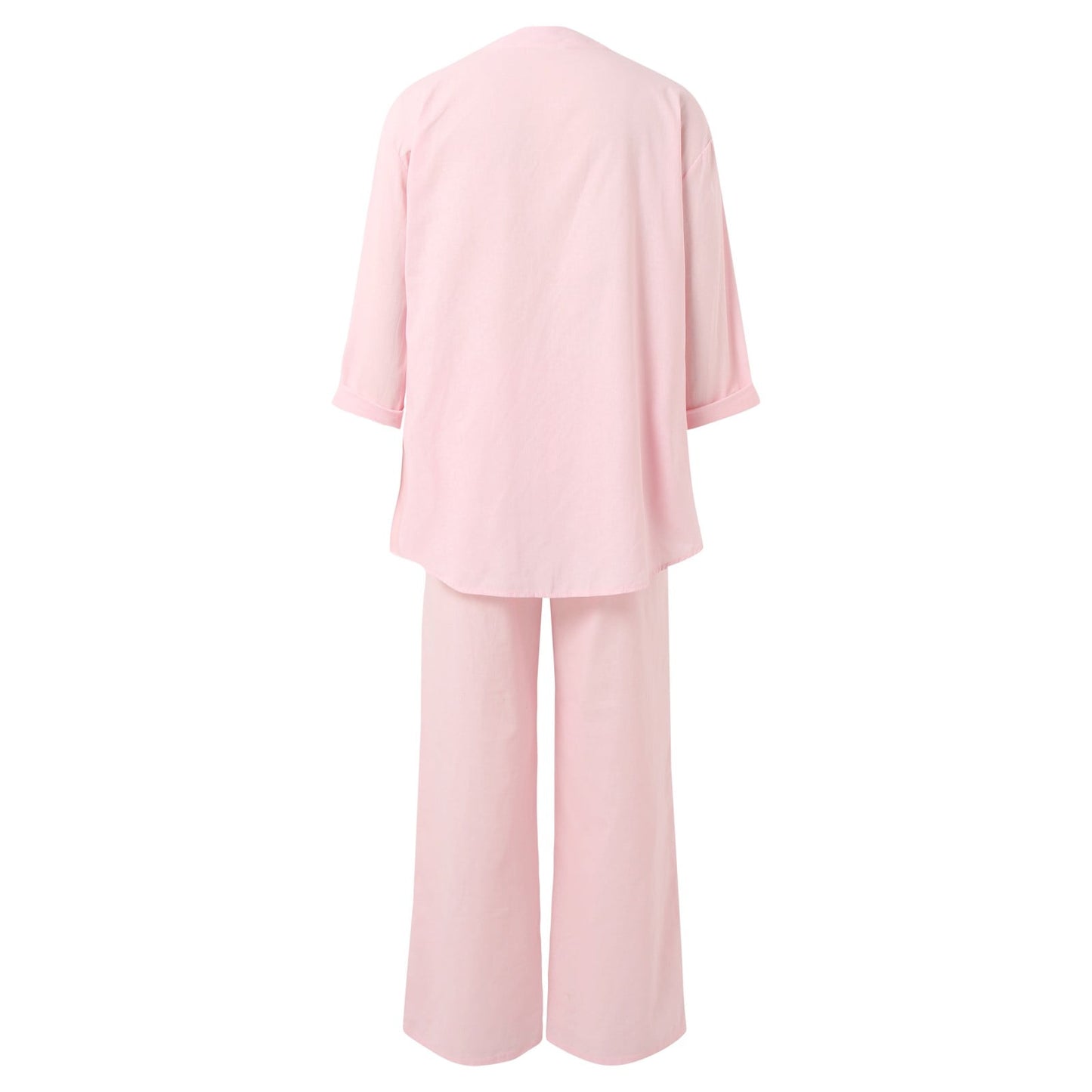 Women's Two Piece 2025 Lapel Long Sleeved Shirt Spring Summer Casual Solid Pants Wide Leg Two Piece Suit Women's Fashion Business Suit Two Piece Pants Set Women Trousers Suit Outfits for Women Girls