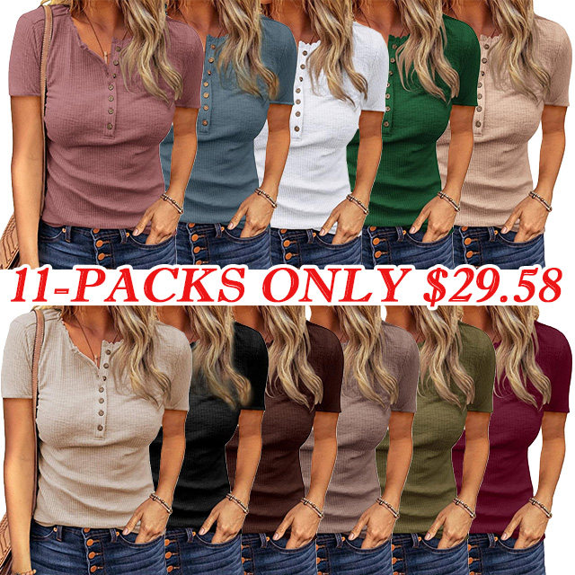 ⭐Women 2025 V-Neck Slim Fit Tunic Blouse
