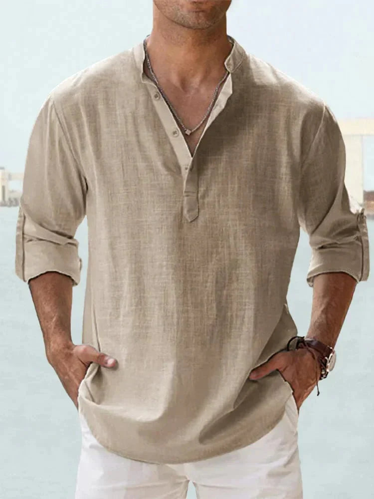 š„ Men's Cotton Linen Casual Long Sleeve Shirt