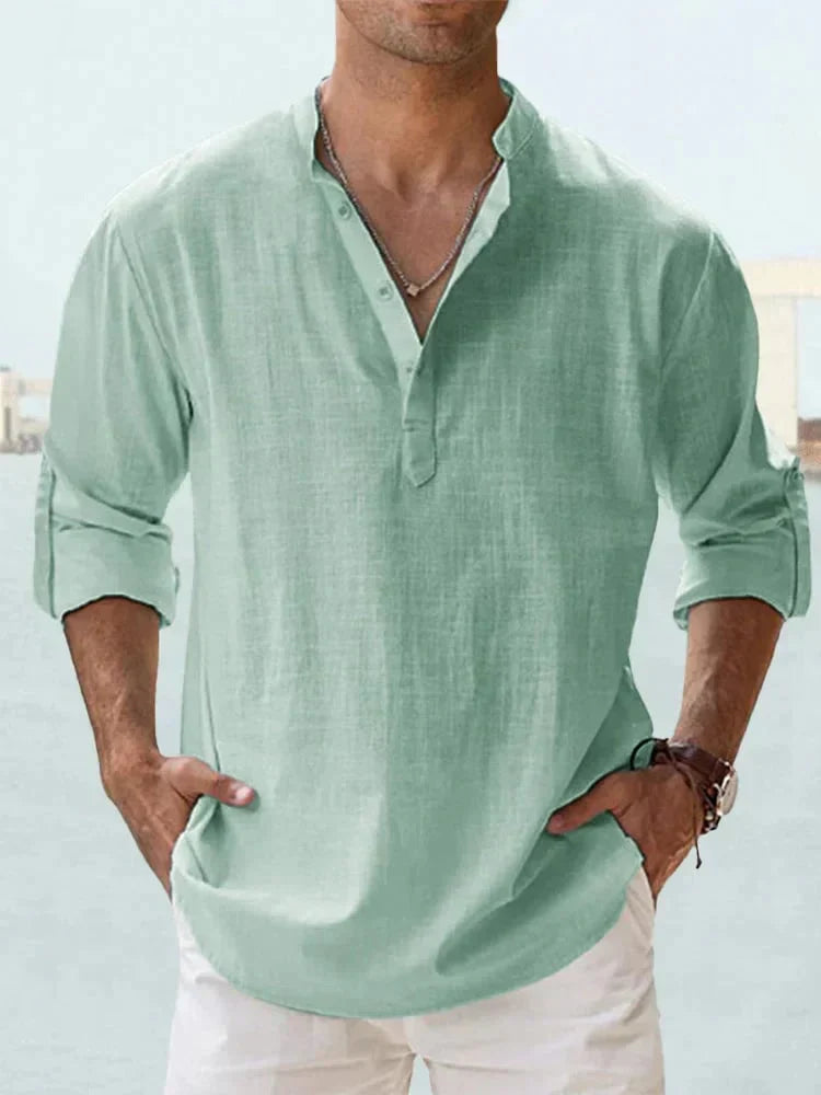 š„ Men's Cotton Linen Casual Long Sleeve Shirt