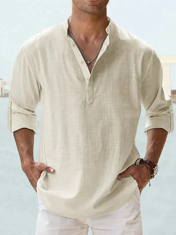 š„ Men's Cotton Linen Casual Long Sleeve Shirt
