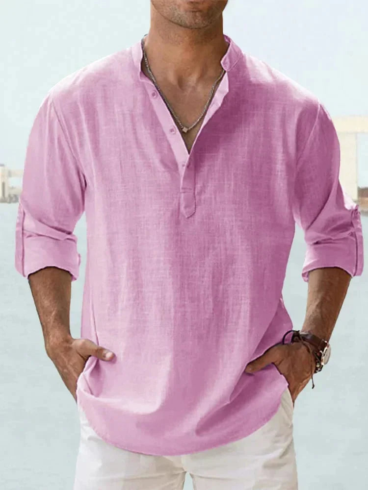 š„ Men's Cotton Linen Casual Long Sleeve Shirt