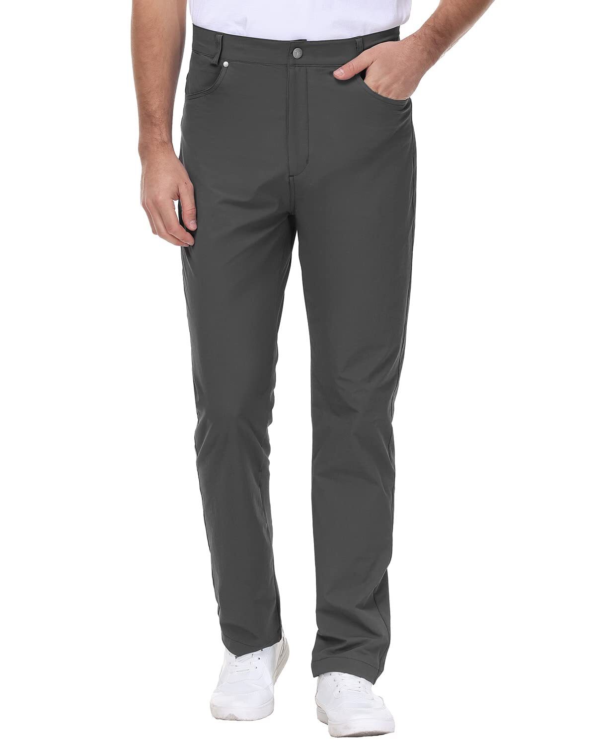 🔥PROMOTION LAST DAY🔥Men's Stretch Dress Pants No Iron Golf Pants Expandable Waist Flat Front Business Casual Pants