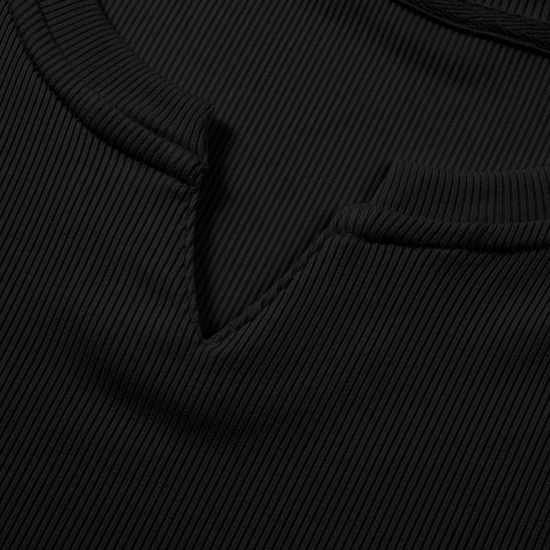Men's Plain Casual Muscle Shirts for Men Slim Fitted T Shirt V-Neck Longline Ribbed Tees