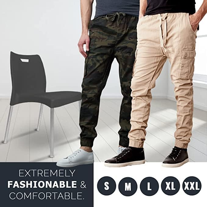 3-Pack Men's Cotton Flex Stretch Cargo Combat Jogger Pants
