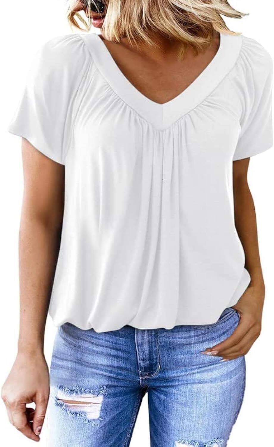 š„Last day promotionš„Women's Casual Summer T Shirts Short Sleeve V Neck Tops Tshirts