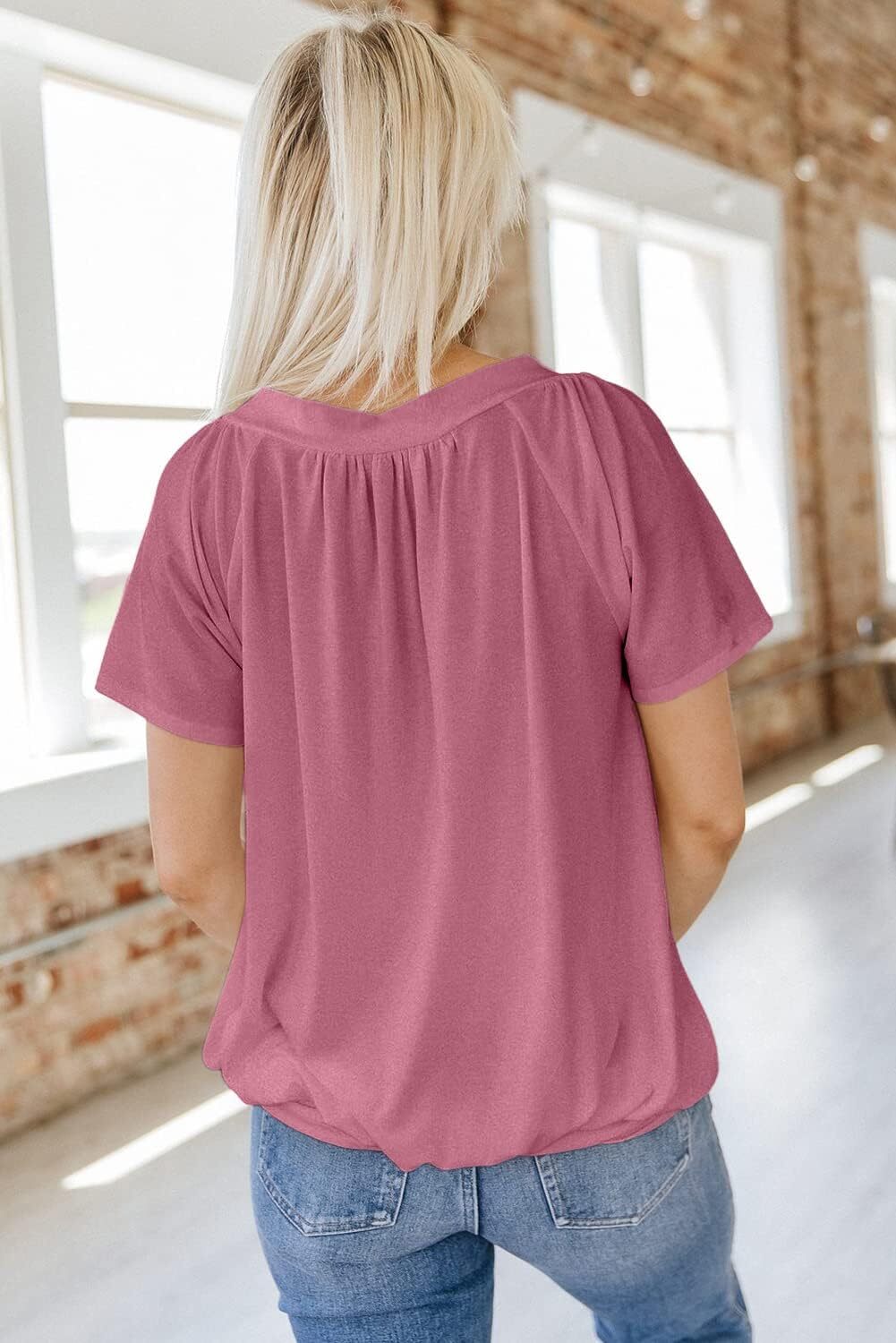 š„Last day promotionš„Women's Casual Summer T Shirts Short Sleeve V Neck Tops Tshirts