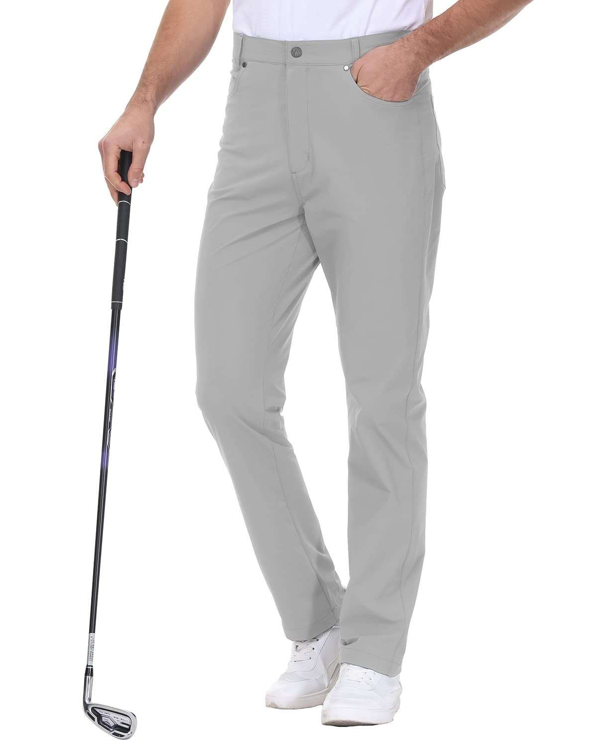 🔥PROMOTION LAST DAY🔥Men's Stretch Dress Pants No Iron Golf Pants Expandable Waist Flat Front Business Casual Pants