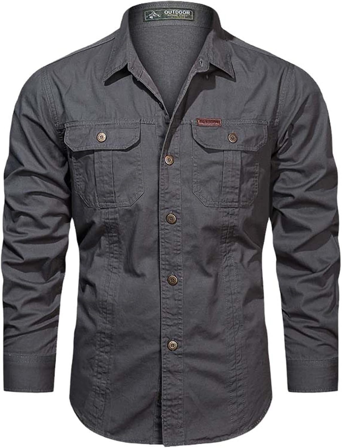 Military Cargo Shirts Men Spring Autumn Cotton Casual Slim Fit Tops Outdoor Long Sleeve Tactical Shirt