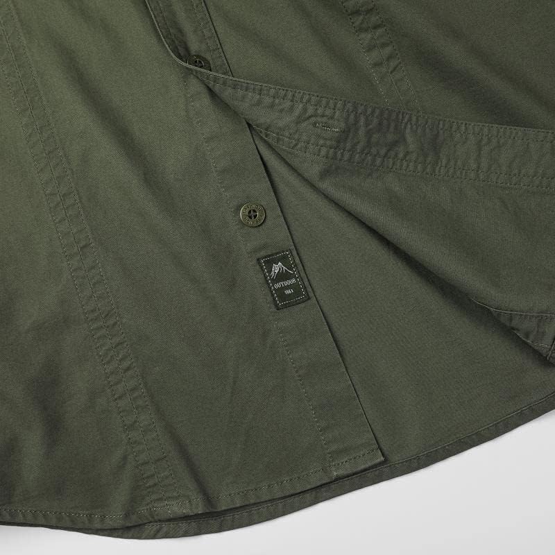Military Cargo Shirts Men Spring Autumn Cotton Casual Slim Fit Tops Outdoor Long Sleeve Tactical Shirt