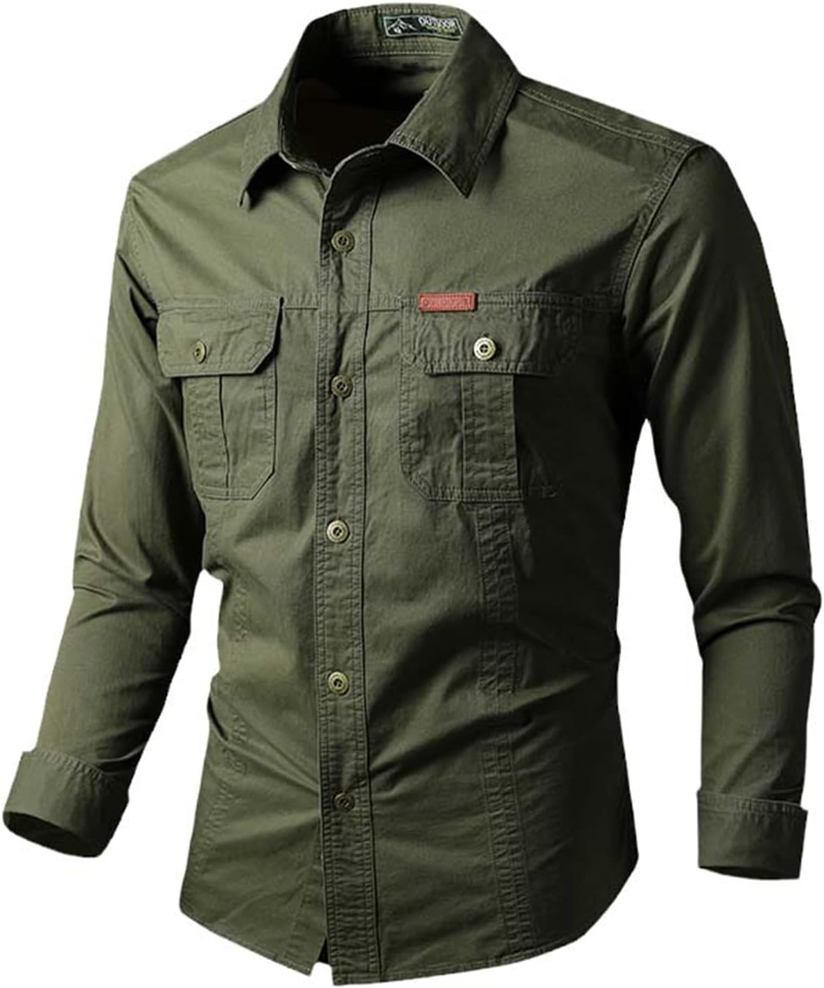 Military Cargo Shirts Men Spring Autumn Cotton Casual Slim Fit Tops Outdoor Long Sleeve Tactical Shirt