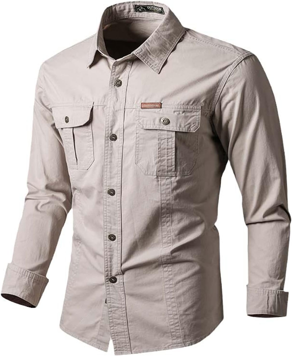 Military Cargo Shirts Men Spring Autumn Cotton Casual Slim Fit Tops Outdoor Long Sleeve Tactical Shirt
