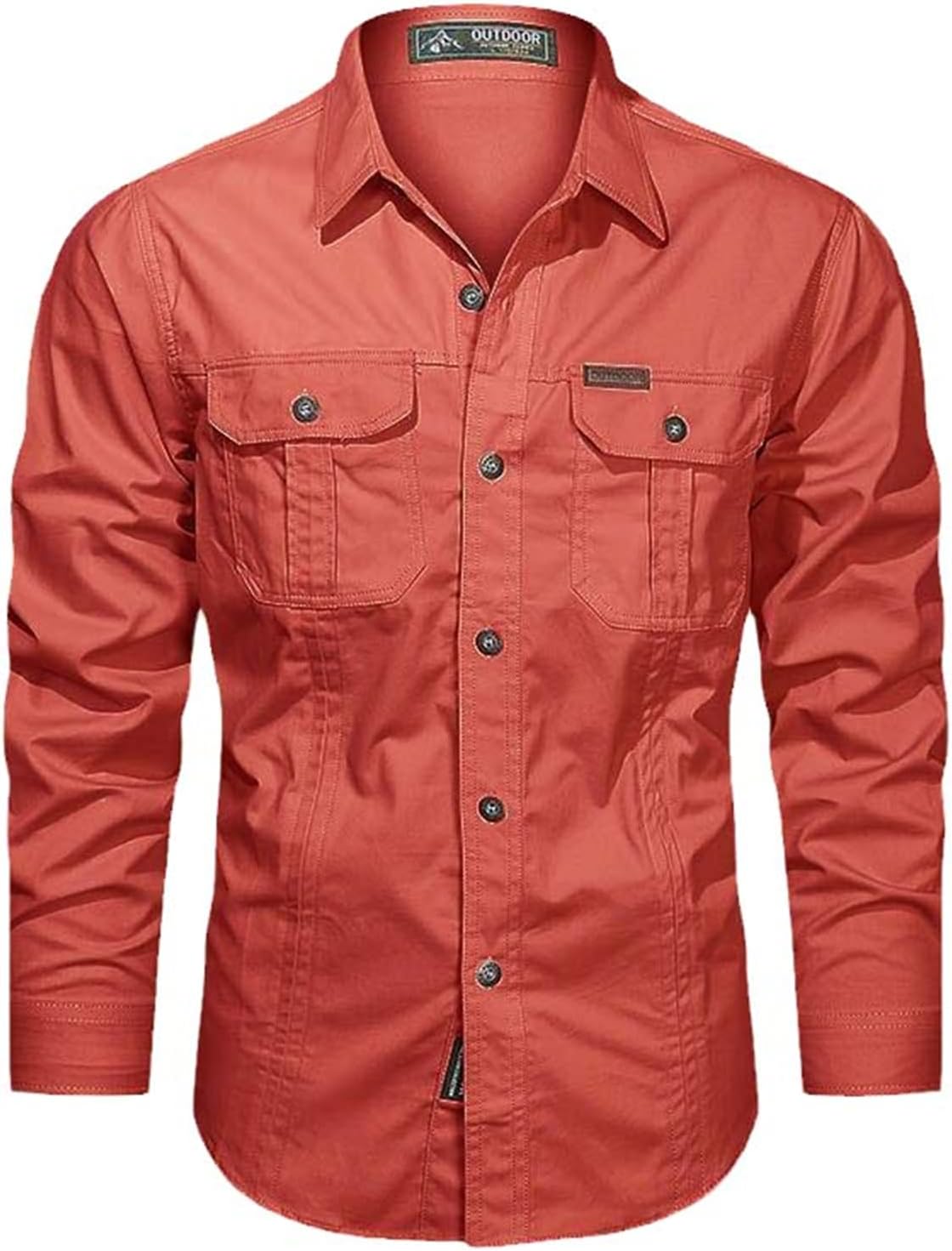 Military Cargo Shirts Men Spring Autumn Cotton Casual Slim Fit Tops Outdoor Long Sleeve Tactical Shirt