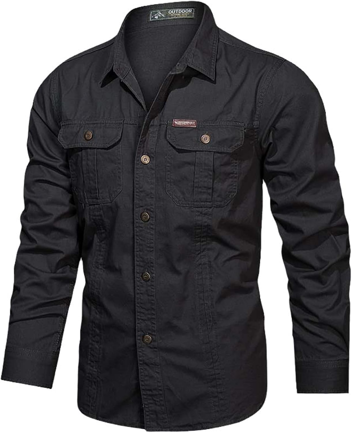 Military Cargo Shirts Men Spring Autumn Cotton Casual Slim Fit Tops Outdoor Long Sleeve Tactical Shirt