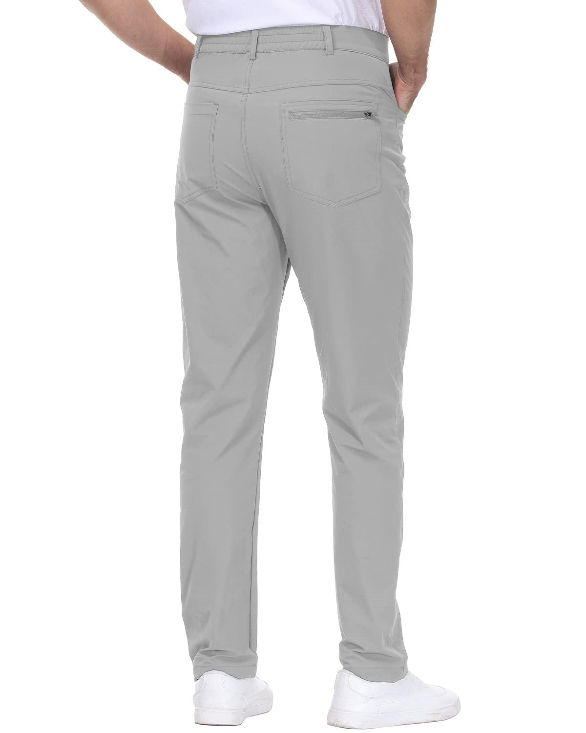 🔥PROMOTION LAST DAY🔥Men's Stretch Dress Pants No Iron Golf Pants Expandable Waist Flat Front Business Casual Pants