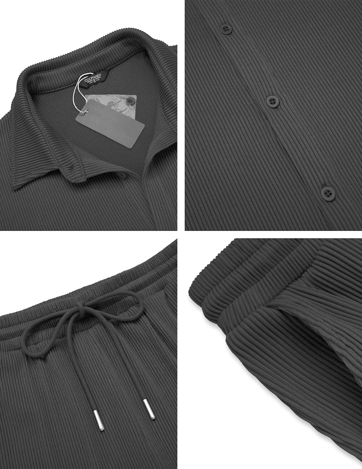 Men's 2 Piece Outfit Casual Short Sleeve Button Down Shirt Beach Summer Loose Pant Sets