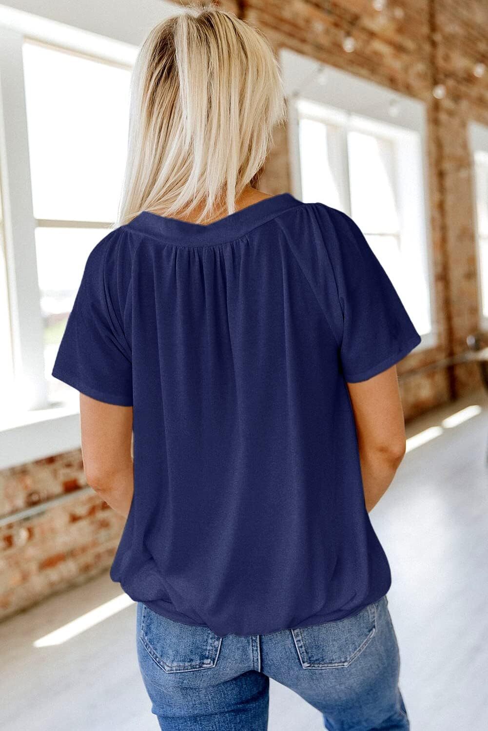 š„Last day promotionš„Women's Casual Summer T Shirts Short Sleeve V Neck Tops Tshirts
