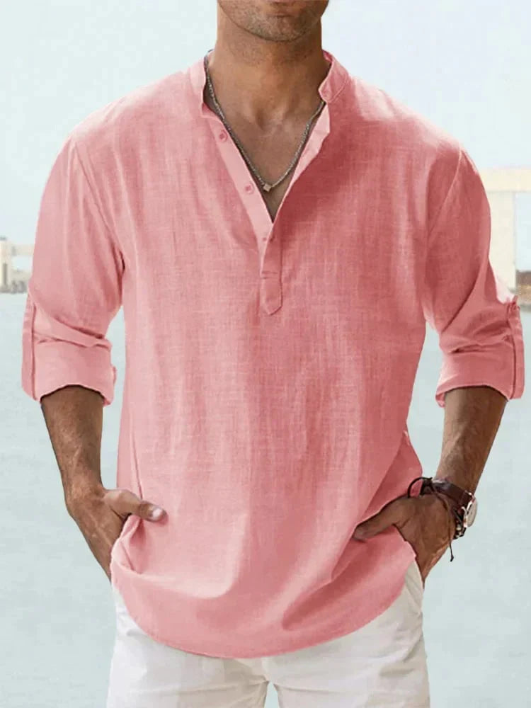 š„ Men's Cotton Linen Casual Long Sleeve Shirt