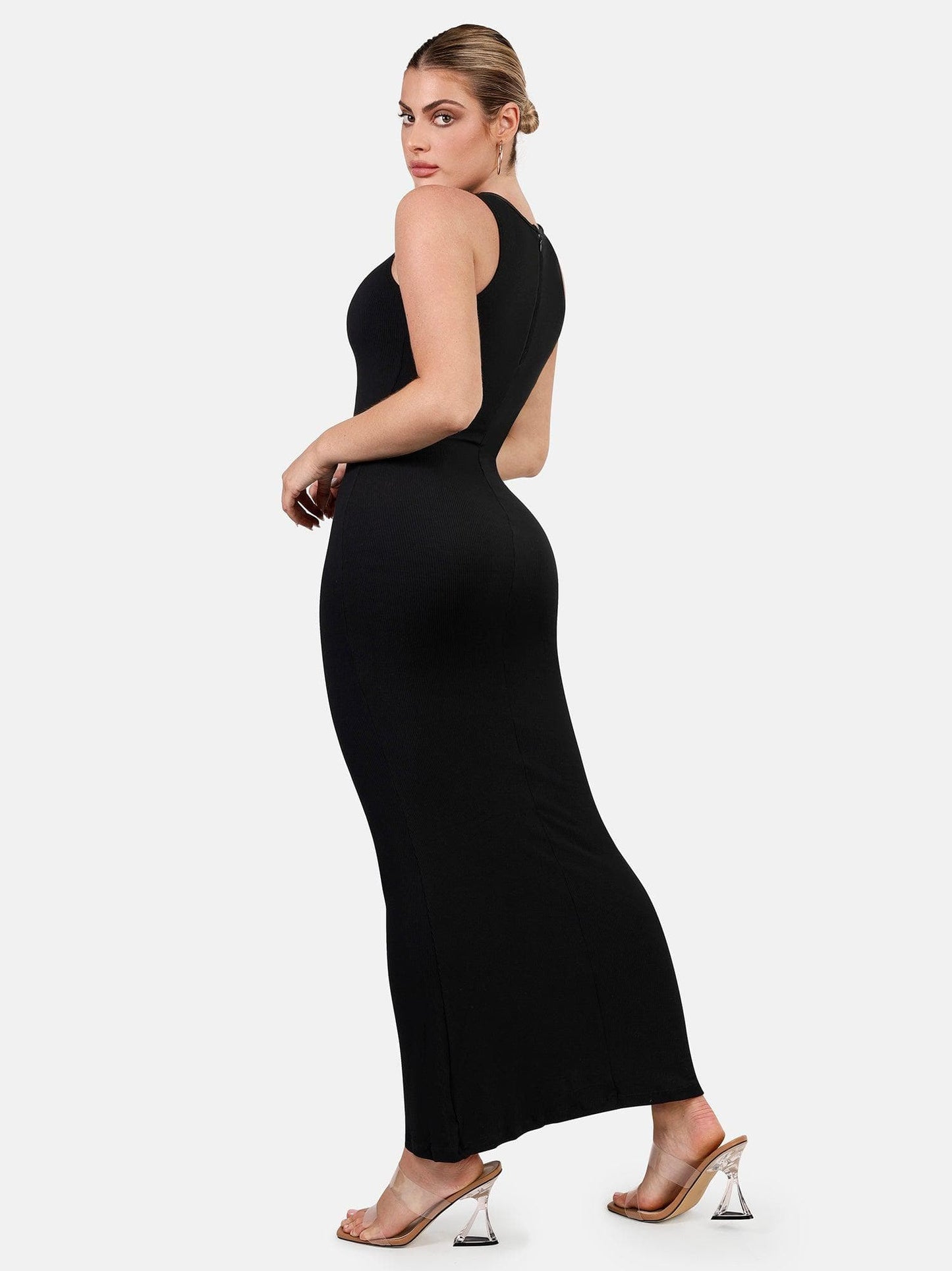 🔥Flash Sale⚡Shapewear Modal Sleeveless Crew Neck Slimming Maxi Dress