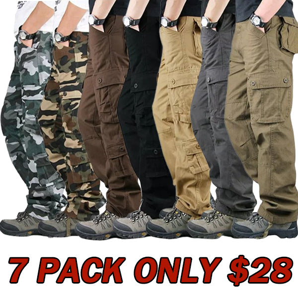 Men's Cargo Pants 100% Cotton Work Trousers Tactical Combat Outdoor Hiking Pant