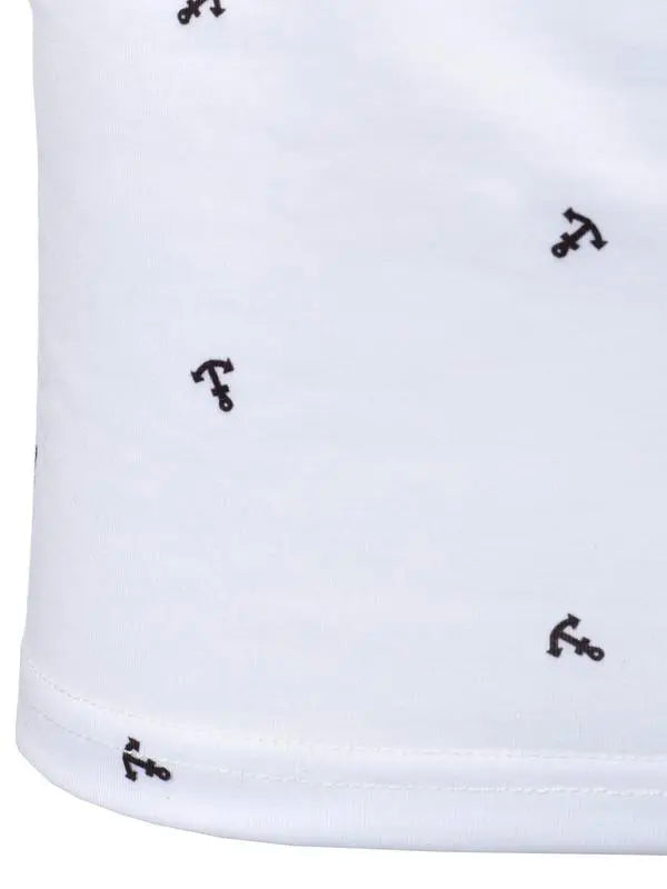 Men's Anchor Print Short Sleeve Polo Shirt