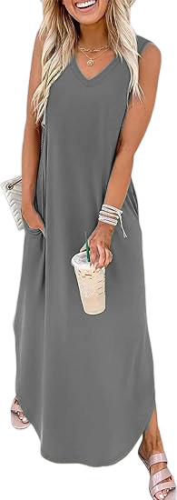 Summer Dresses Maxi Dress Vacation Beach Sundresses 2025 with Pockets Womenswear Flowy
