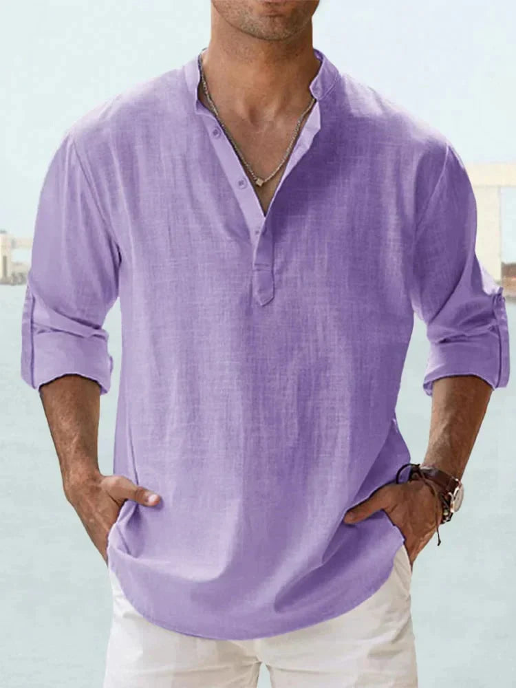 š„ Men's Cotton Linen Casual Long Sleeve Shirt