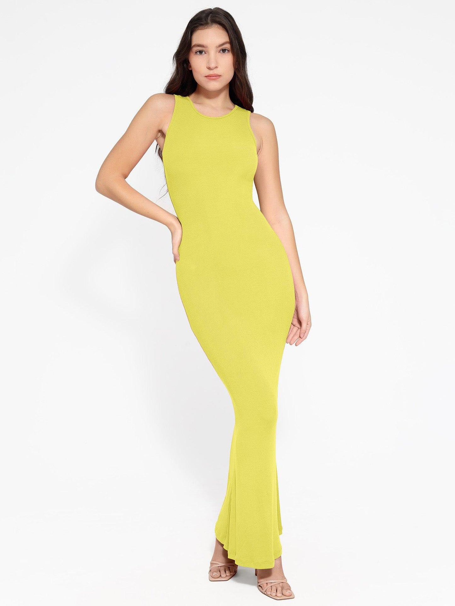 🔥Flash Sale⚡Shapewear Modal Sleeveless Crew Neck Slimming Maxi Dress