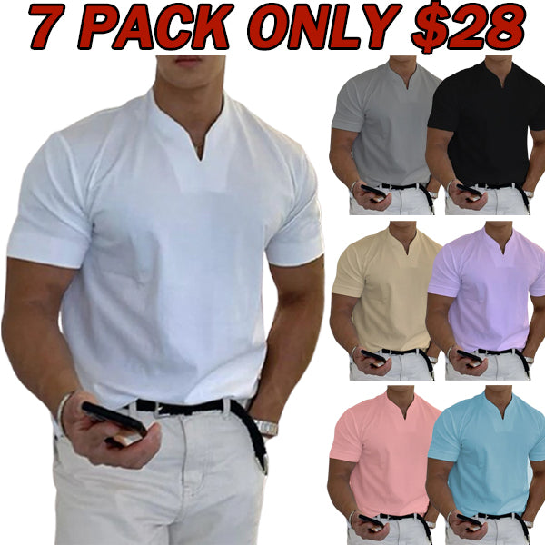 Men's T Shirt Short Sleeve V Neck Summer Plain Sports Fashion Lightweight Classic Style Vacation Casual Holiday Black White Pink Top Tee for Men