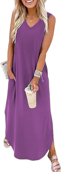 Summer Dresses Maxi Dress Vacation Beach Sundresses 2025 with Pockets Womenswear Flowy