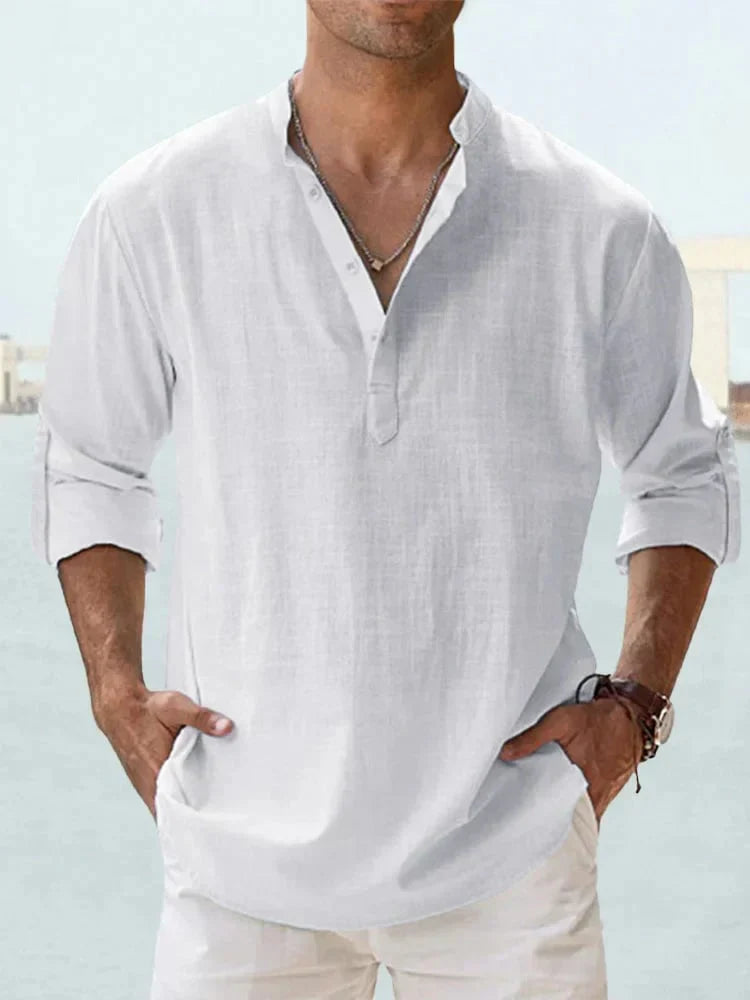 š„ Men's Cotton Linen Casual Long Sleeve Shirt
