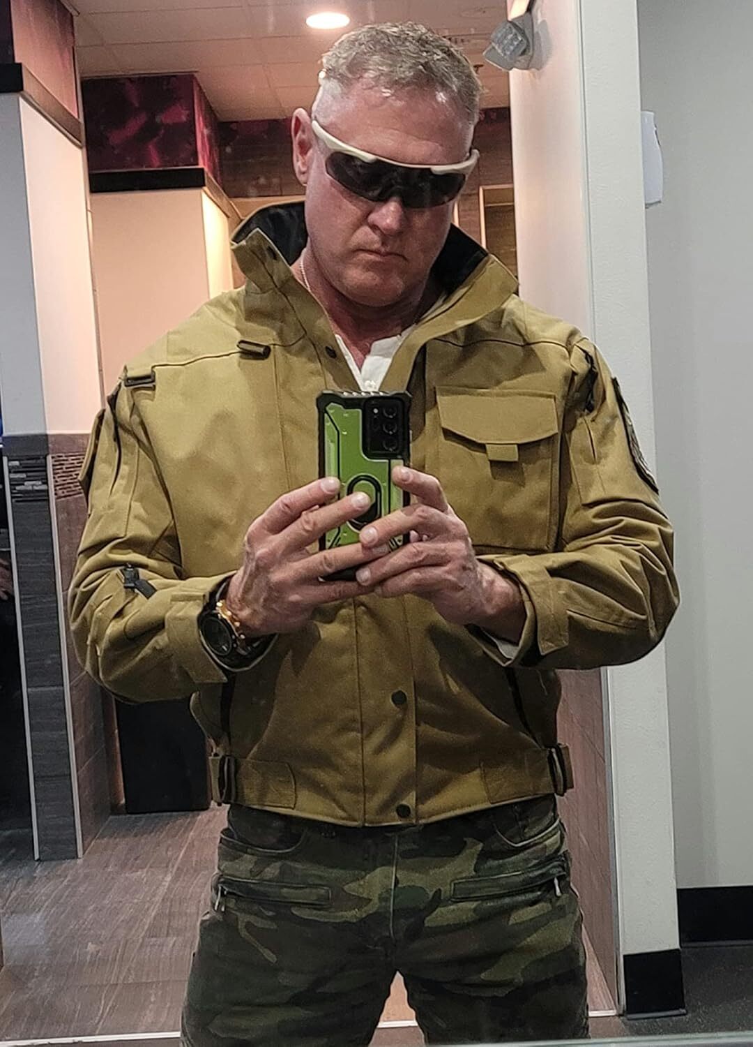 Military Jacket for Men 1000D Cordura Tactical Jacket Hard Shell Water Resistant Army Jacket Coat Hiking Bushcraft