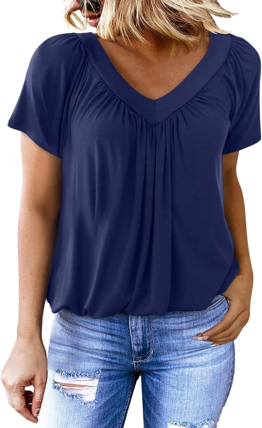 š„Last day promotionš„Women's Casual Summer T Shirts Short Sleeve V Neck Tops Tshirts