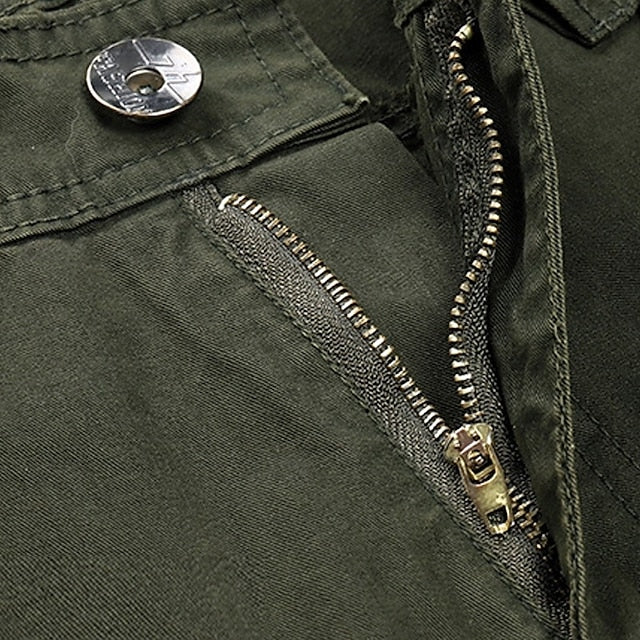 Men's Cargo Pants Cargo Trousers Work Pants Hiking Pants Multi Pocket Straight Leg Plain Moisture Wicking Wearable Full Length Outdoor Daily Camping & Hiking Fashion Streetwear(Belt Included)