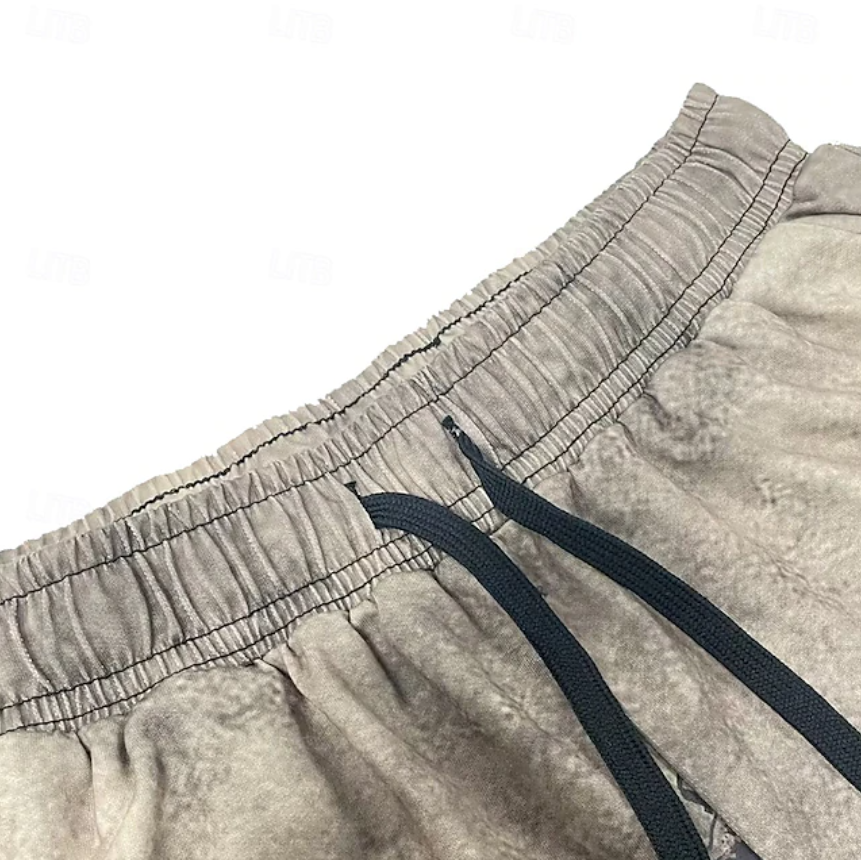 Men's Prints Sweat Shorts Beach Shorts Terry Shorts Mid Waist Retro Vintage Casual Daily Holiday Streetwear Drawstring Elastic Waist
