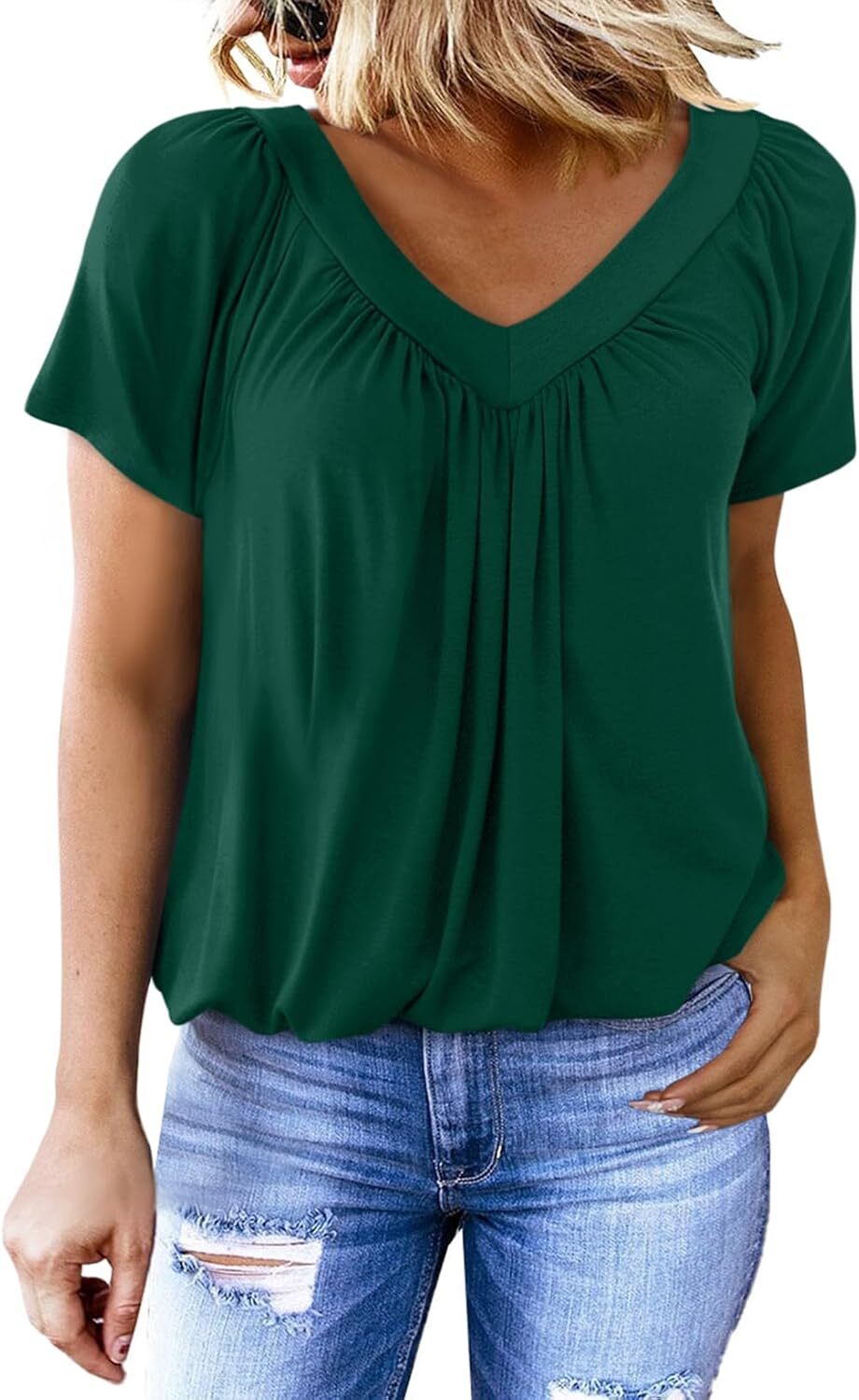 š„Last day promotionš„Women's Casual Summer T Shirts Short Sleeve V Neck Tops Tshirts