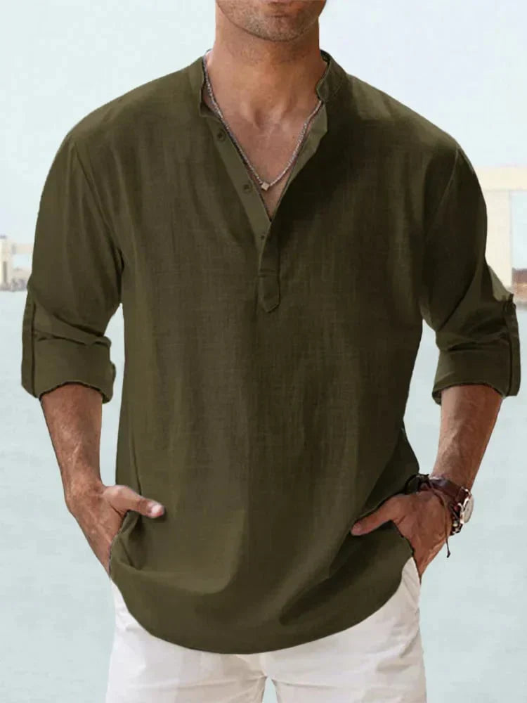 š„ Men's Cotton Linen Casual Long Sleeve Shirt