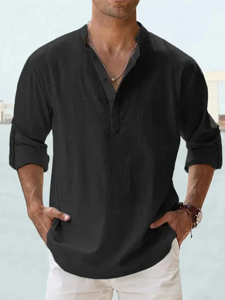 š„ Men's Cotton Linen Casual Long Sleeve Shirt