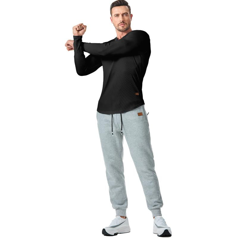 Men's Plain Casual Muscle Shirts for Men Slim Fitted T Shirt V-Neck Longline Ribbed Tees