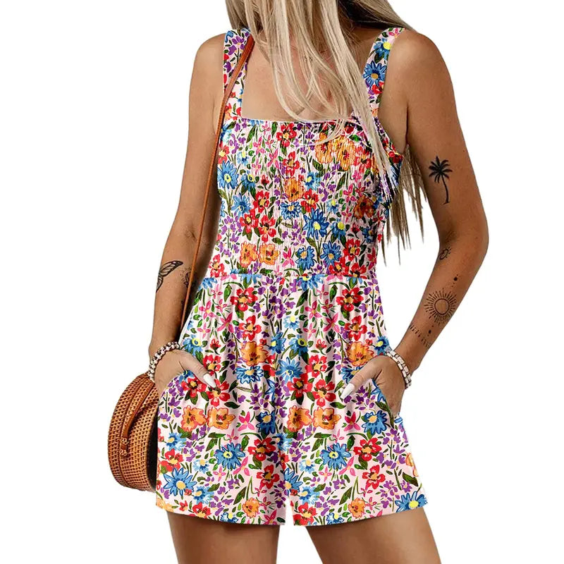 Women 2025 Casual Loose Short Overalls One Piece Sleeveless Jumpsuits