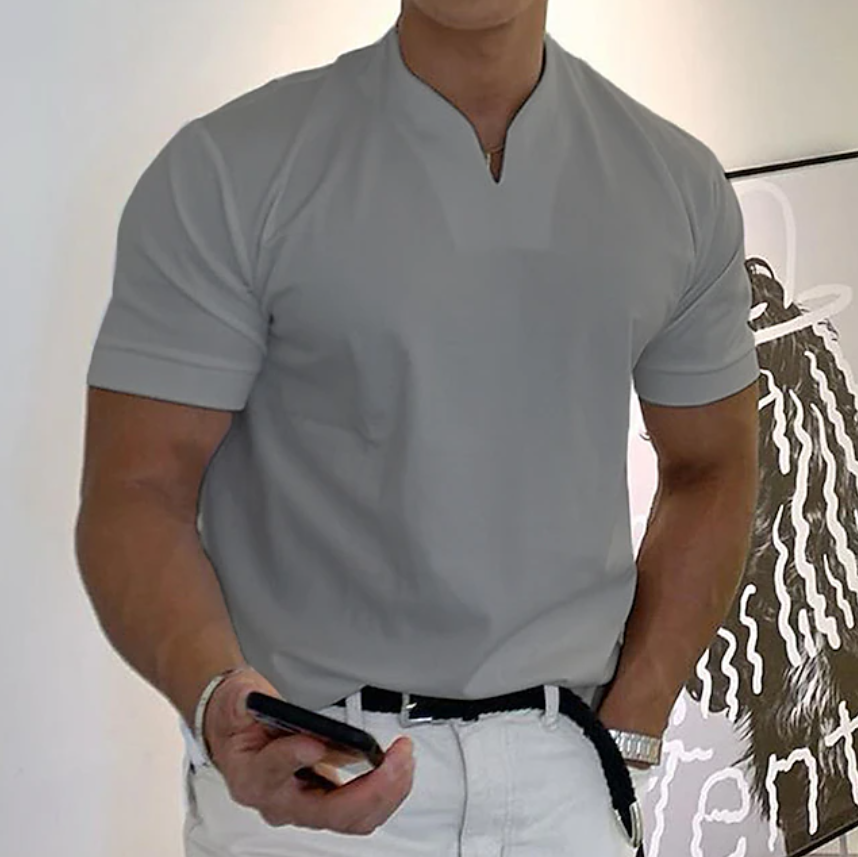 Men's T Shirt Short Sleeve V Neck Summer Plain Sports Fashion Lightweight Classic Style Vacation Casual Holiday Black White Pink Top Tee for Men
