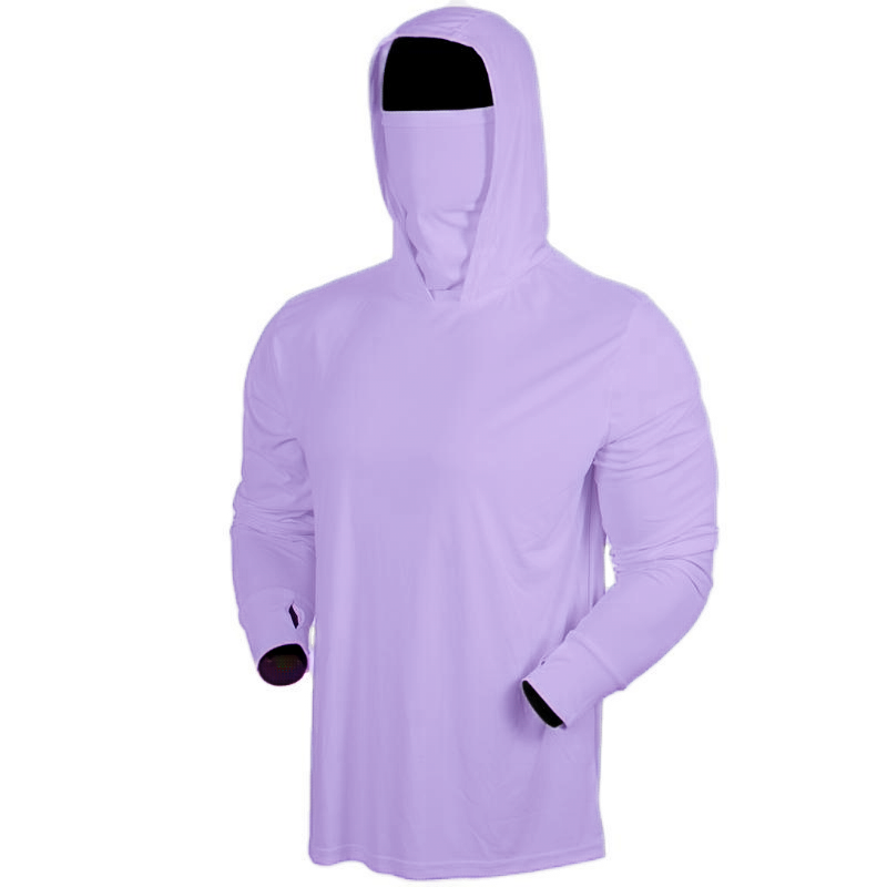 Men’s UPF 50+ Sun Protection Hooded Shirt with Integrated Face Cover